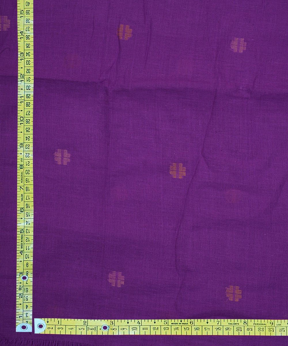 Purple handloom bengal cotton jamdani fabric
