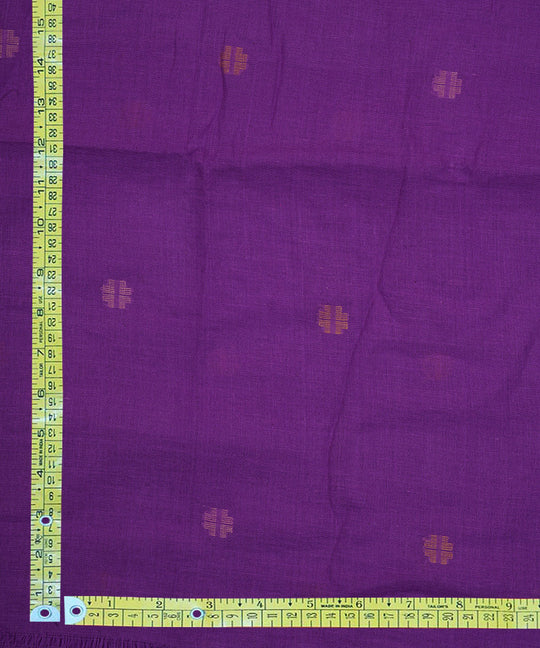 Purple handloom bengal cotton jamdani fabric
