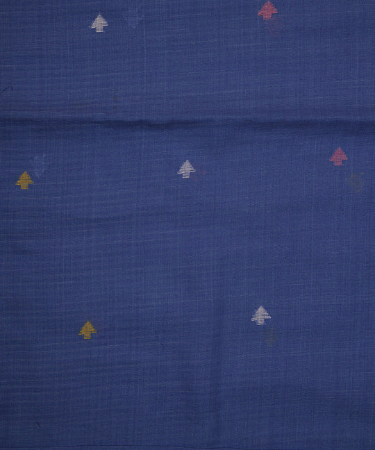 Dark blue handloom bengal cotton jamdani fabric
