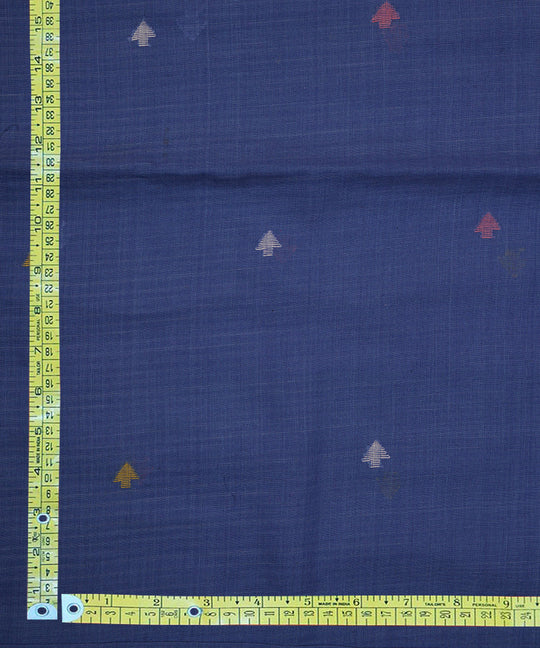 Dark blue handloom bengal cotton jamdani fabric