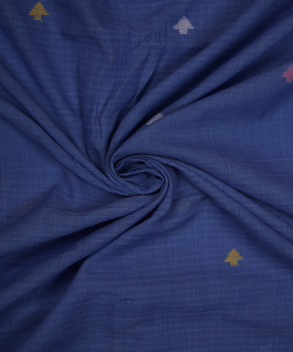 Dark blue handloom bengal cotton jamdani fabric