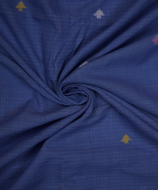 Dark blue handloom bengal cotton jamdani fabric