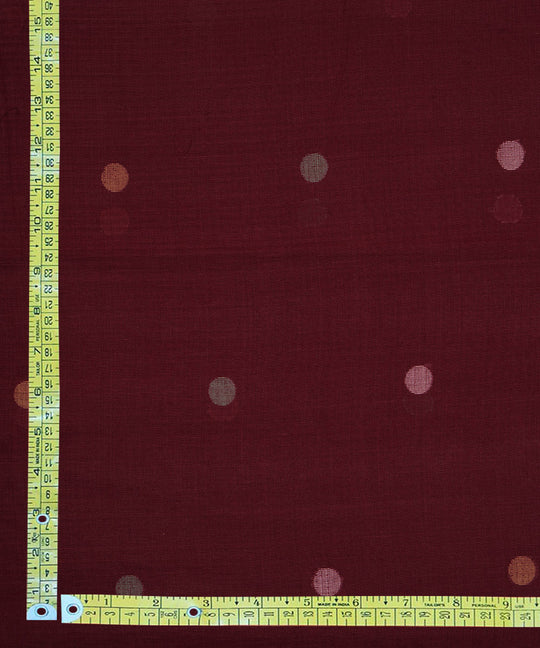 Maroon handloom bengal cotton jamdani fabric