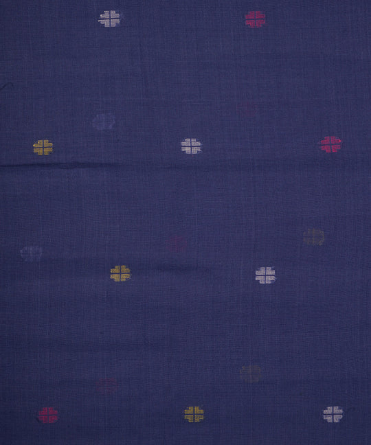 Dark blue hand loom bengal cotton jamdani fabric