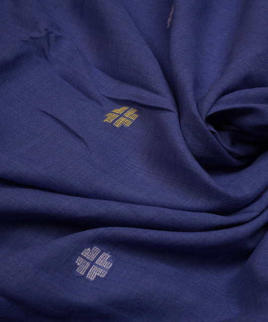 Dark blue hand loom bengal cotton jamdani fabric