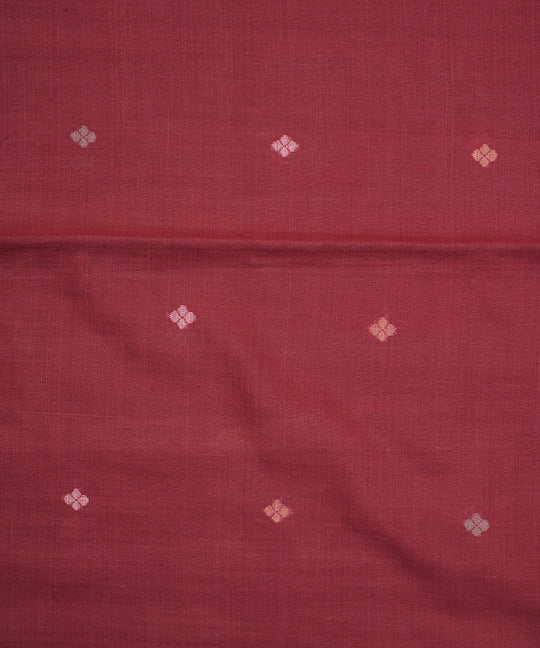 Red handloom bengal cotton jamdani fabric