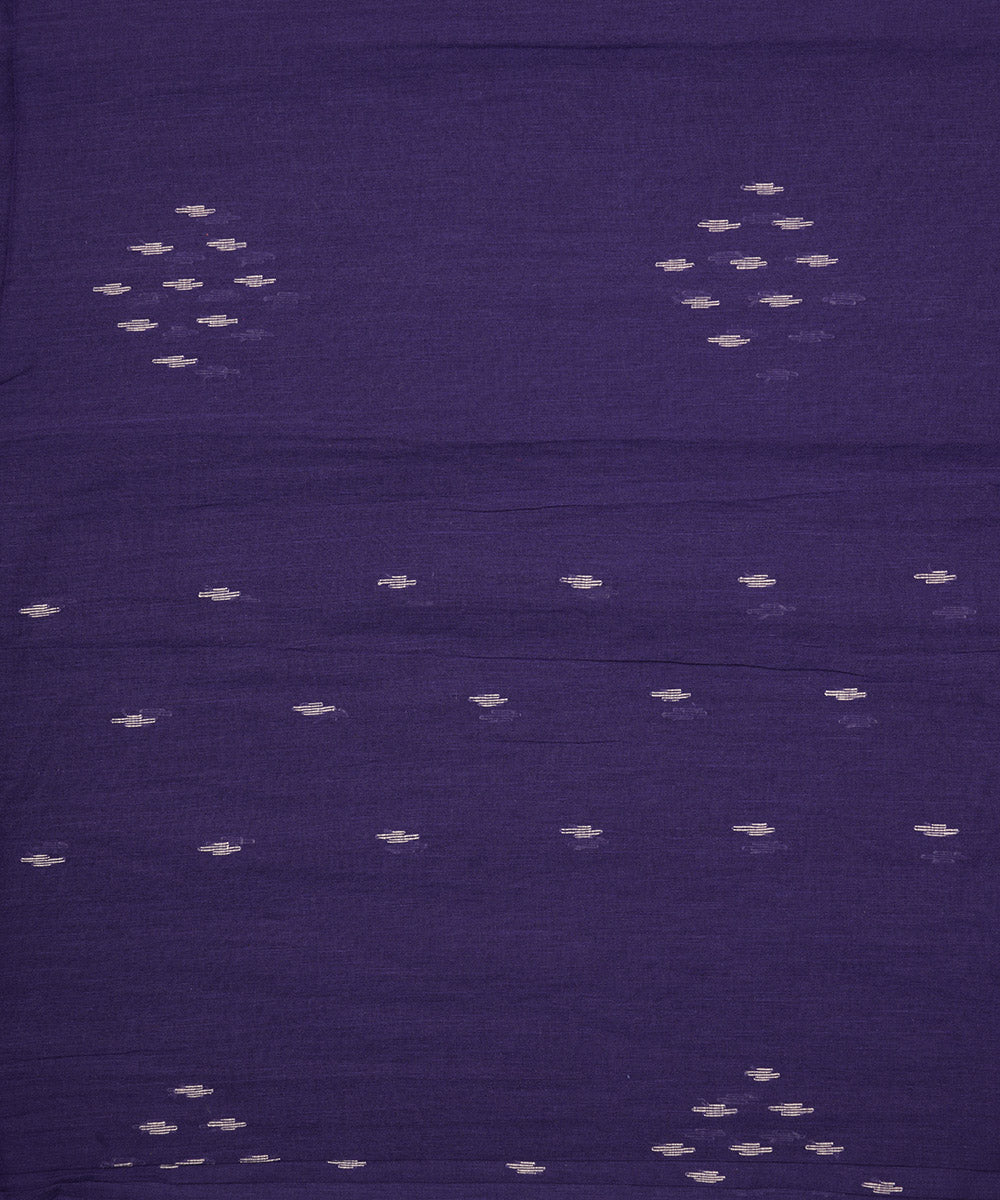 Purple hand loom bengal cotton jamdani fabric