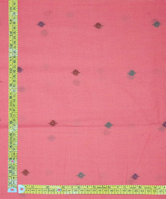 Light pink handloom bengal cotton jamdani fabric