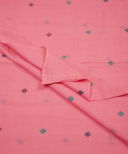 Light pink handloom bengal cotton jamdani fabric
