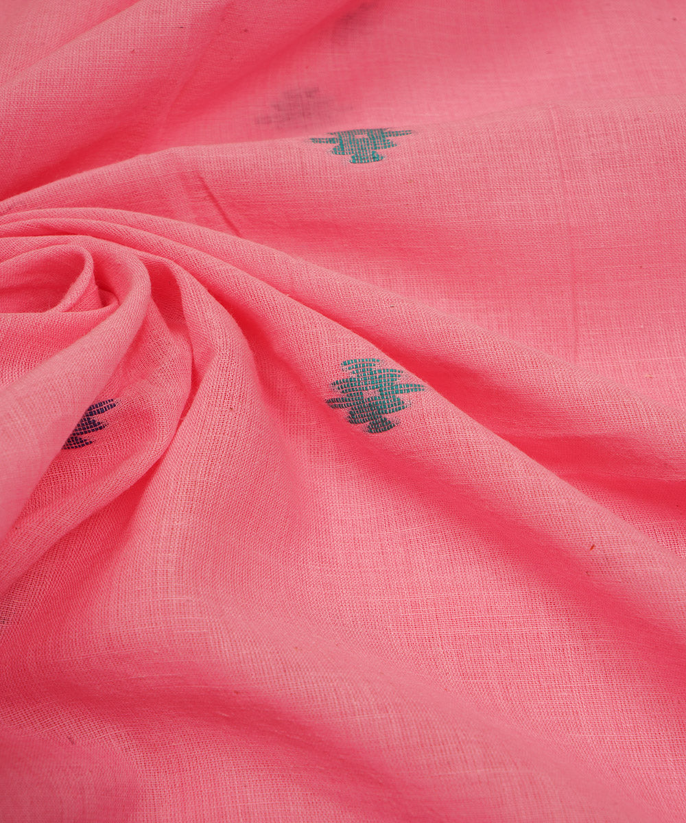 Light pink handloom bengal cotton jamdani fabric