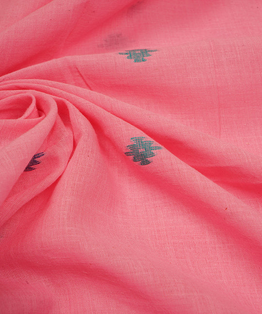 Light pink handloom bengal cotton jamdani fabric