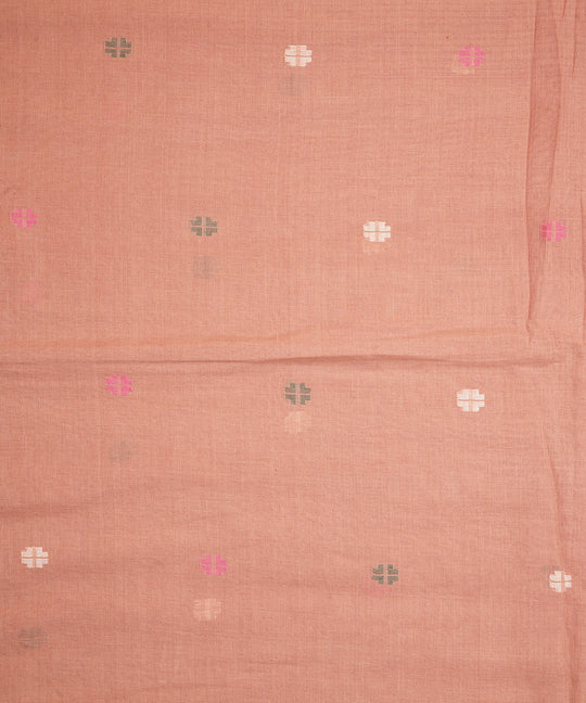 Light mauve handloom bengal cotton jamdani fabric