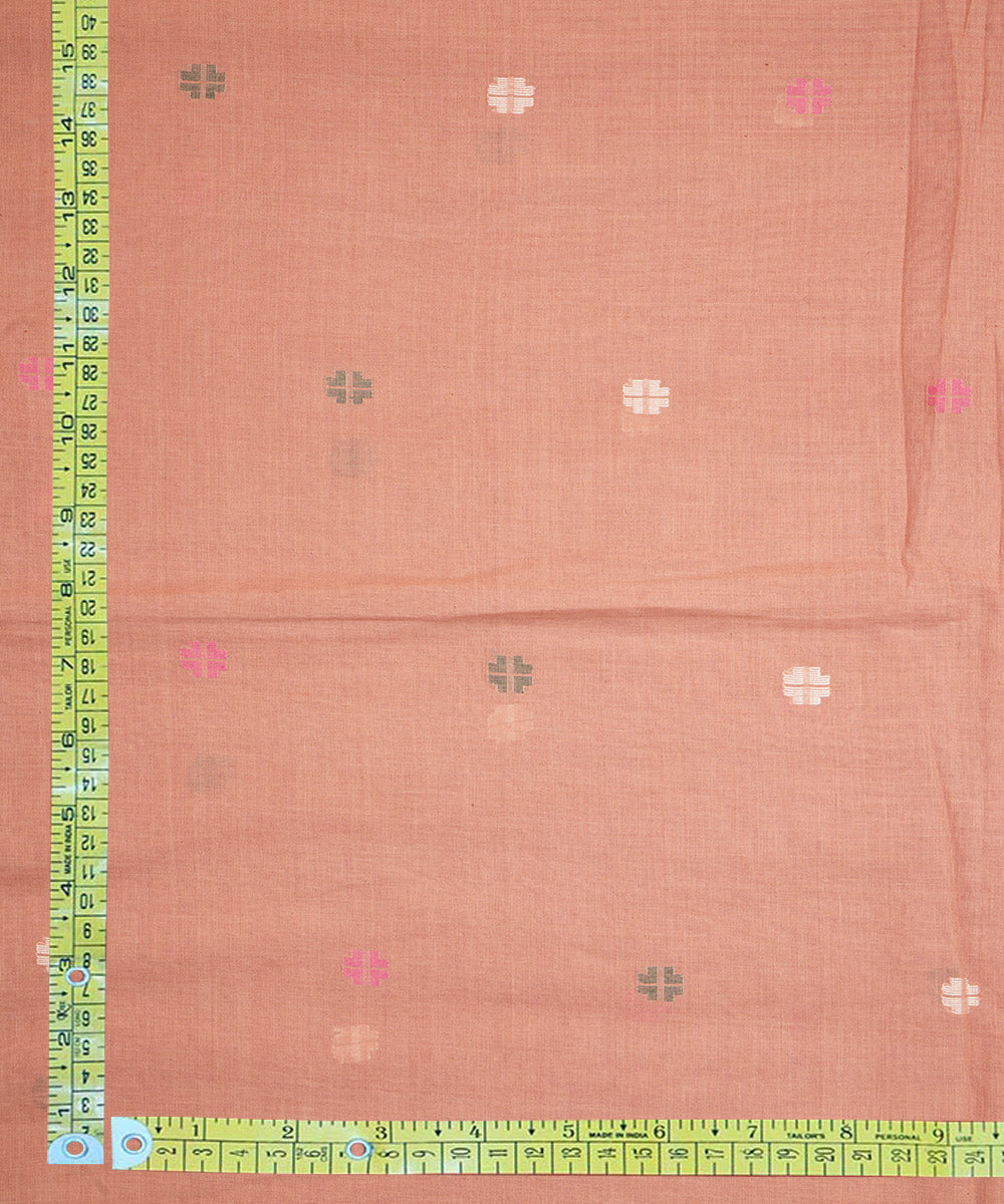 Light mauve handloom bengal cotton jamdani fabric