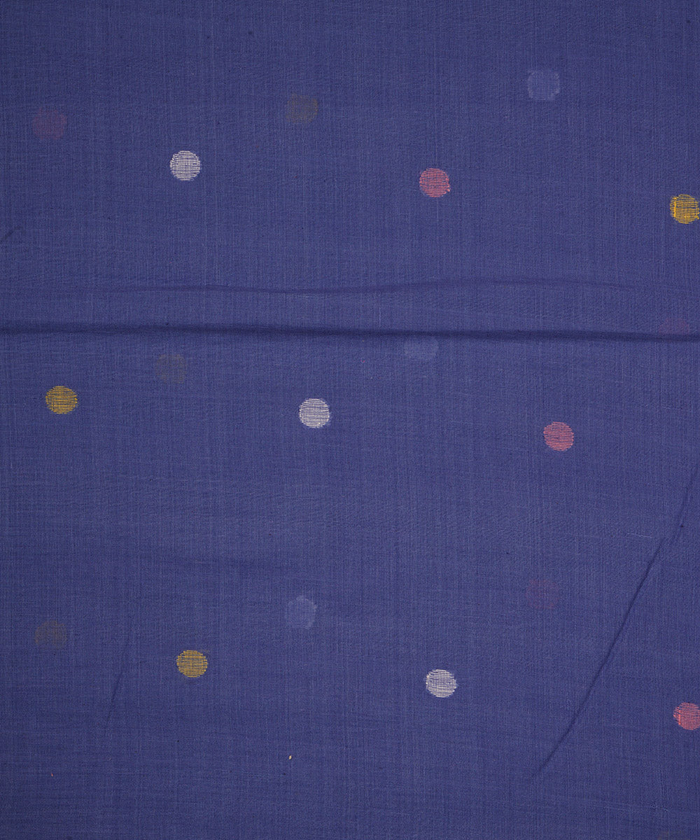 Blue handloom bengal cotton jamdani fabric