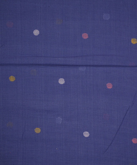 Blue handloom bengal cotton jamdani fabric
