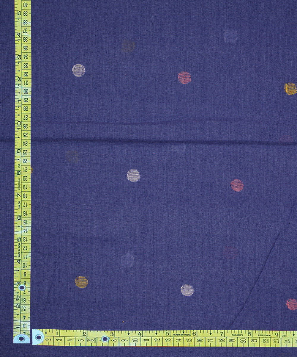 Blue handloom bengal cotton jamdani fabric