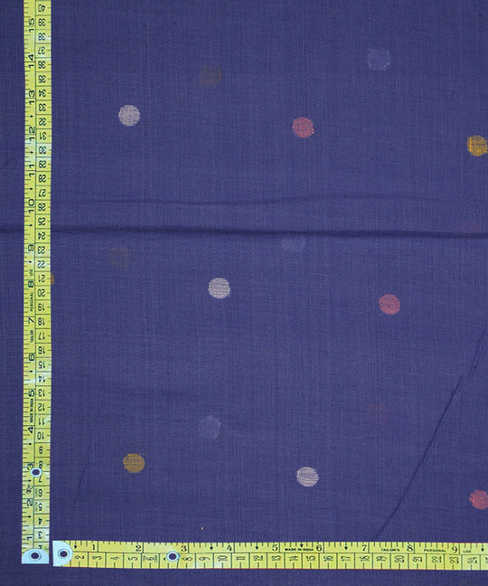 Blue handloom bengal cotton jamdani fabric