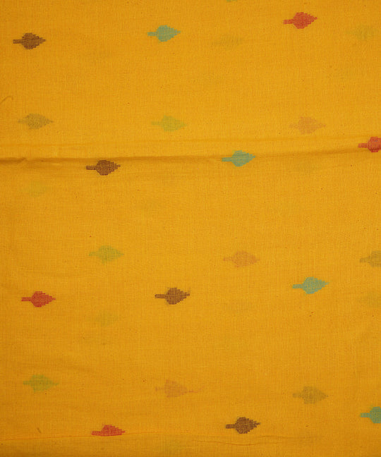 Yellow handloom bengal cotton jamdani fabric