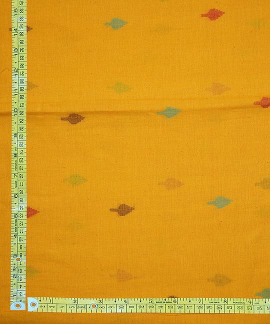 Yellow handloom bengal cotton jamdani fabric