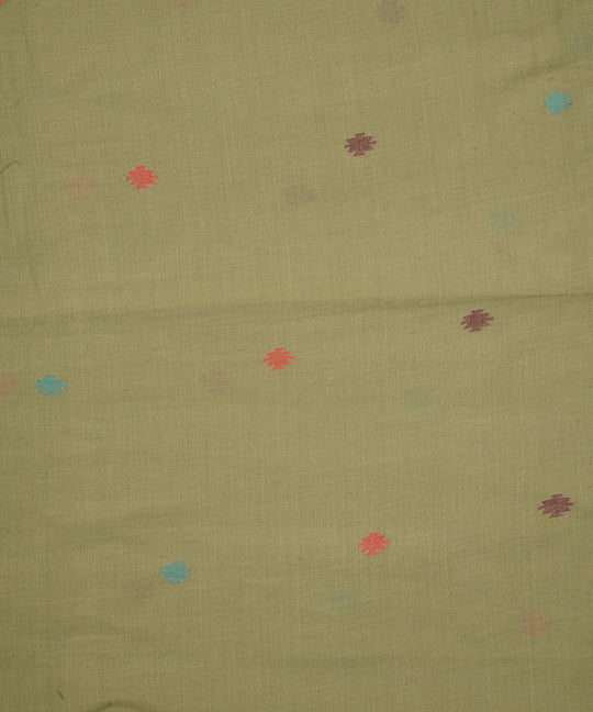 Sage green handloom bengal cotton jamdani fabric