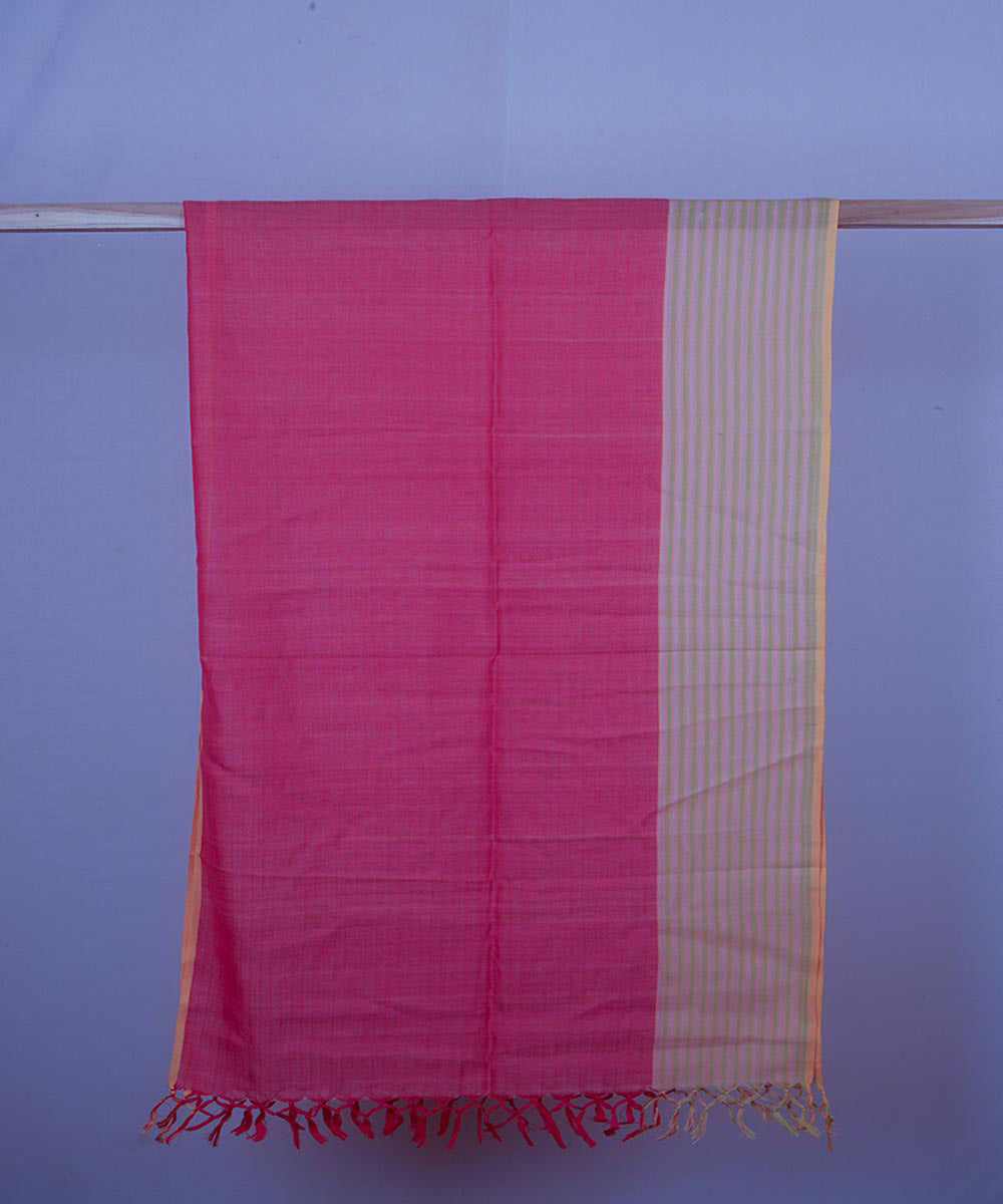 Pink handwoven cotton stole