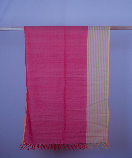 Pink handwoven cotton stole
