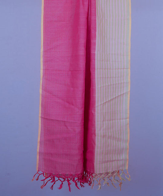 Pink handwoven cotton stole