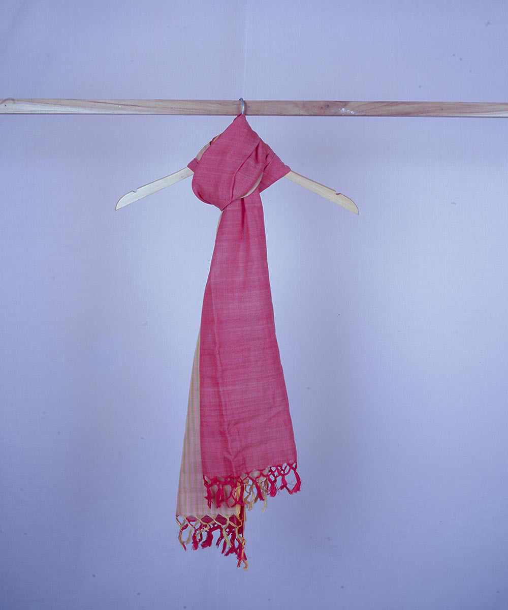 Pink handwoven cotton stole
