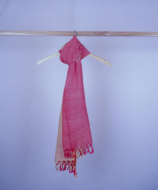 Pink handwoven cotton stole