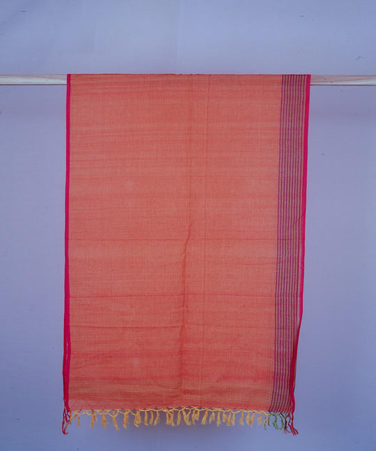 Orange handwoven cotton stole