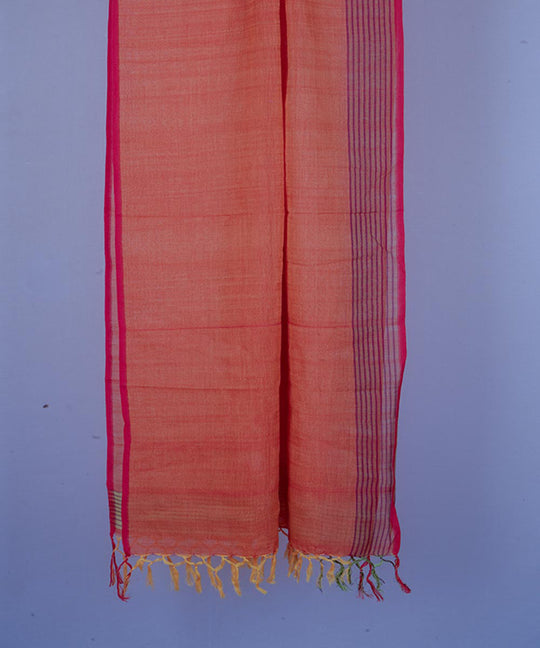 Orange handwoven cotton stole