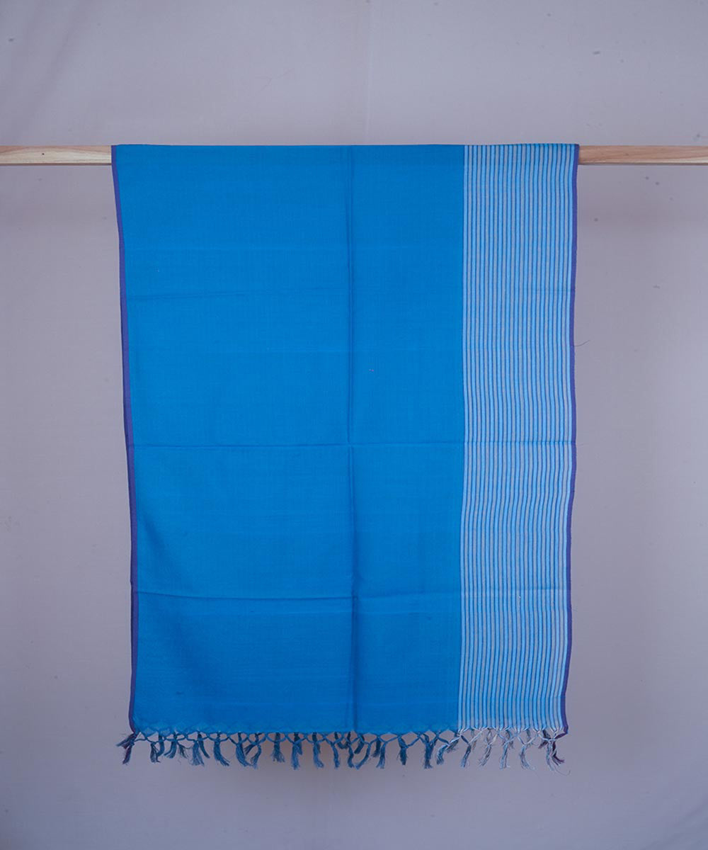 Blue handwoven cotton stole