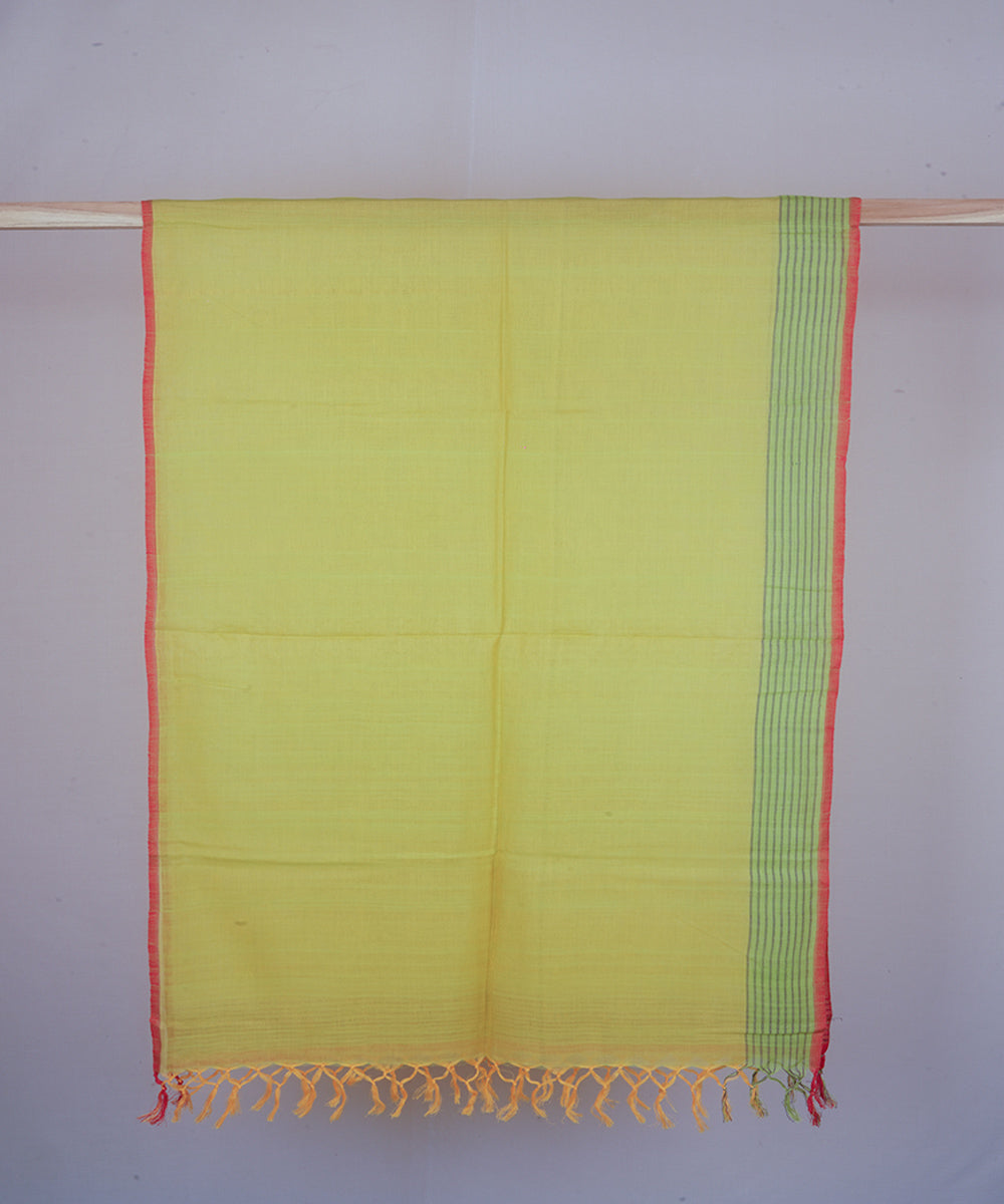 Yellow handwoven cotton stole