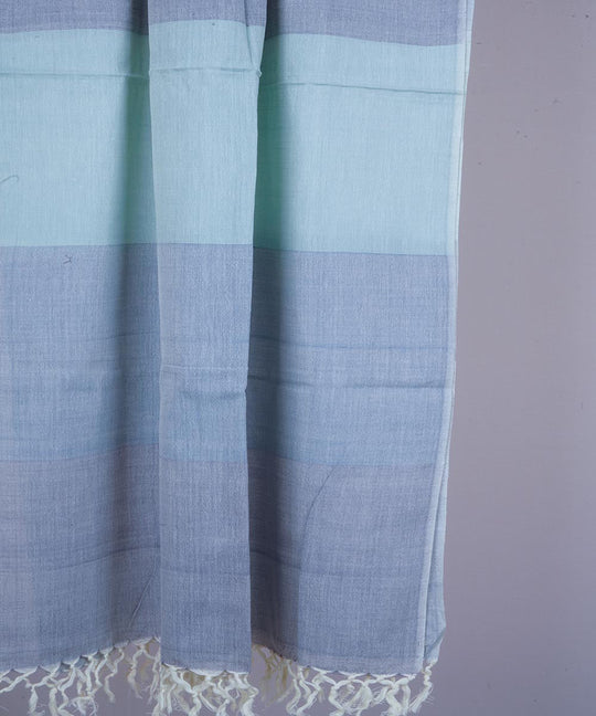 Shades of blue handwoven cotton stole