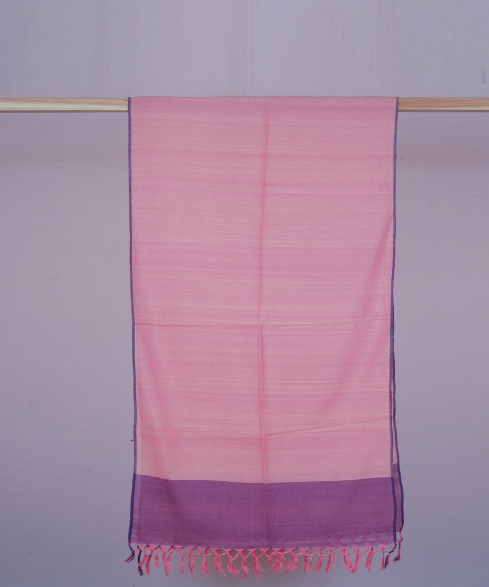 Light pink handwoven cotton stole