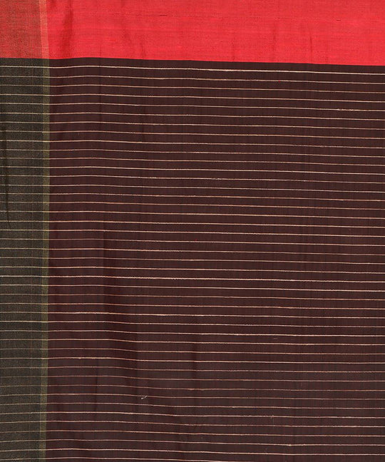 Red orange handwoven tussar silk saree