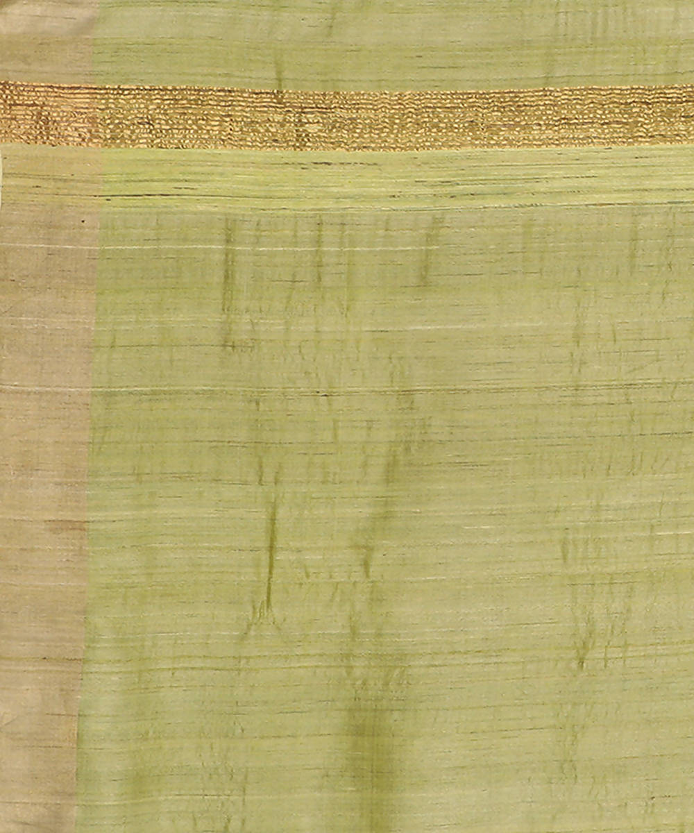 Light green handwoven tussar silk saree