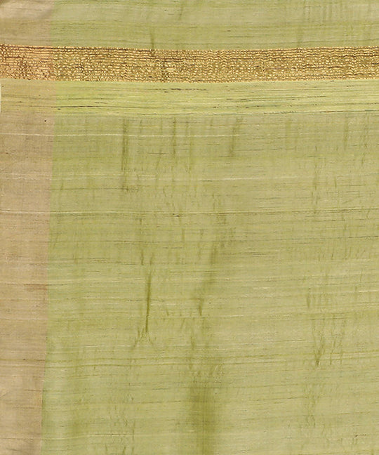 Light green handwoven tussar silk saree