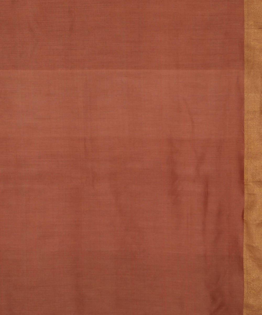 Brown handwoven tussar silk saree