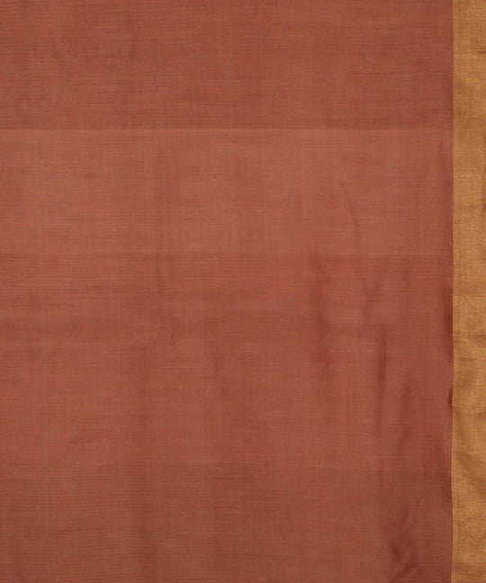 Brown handwoven tussar silk saree