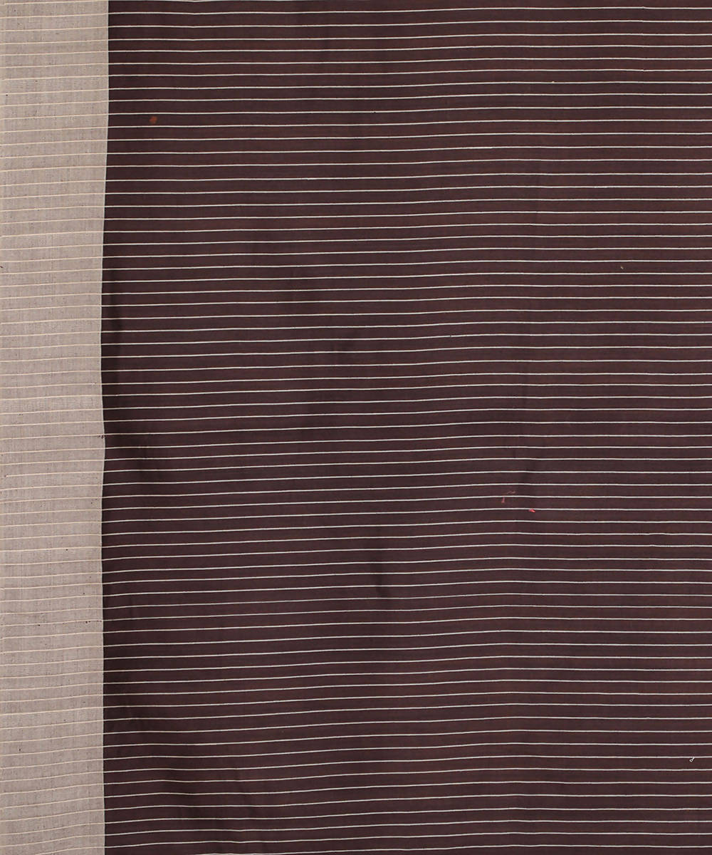 Dark brown handwoven tussar silk saree
