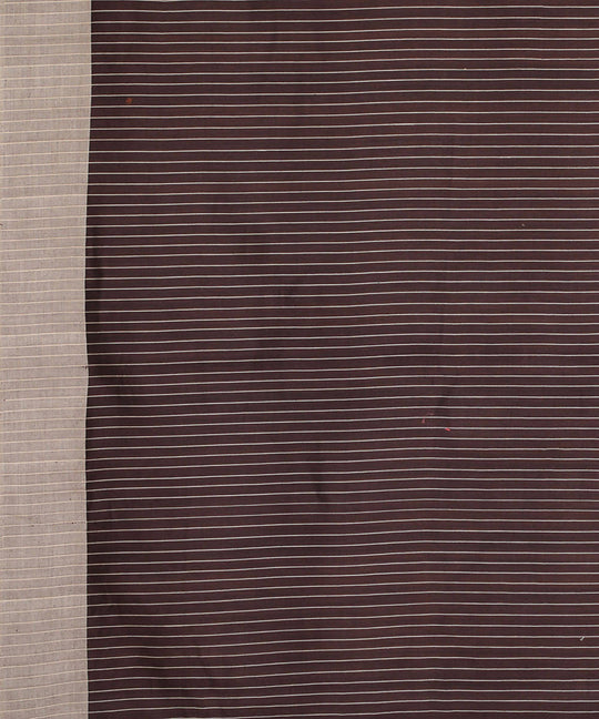 Dark brown handwoven tussar silk saree