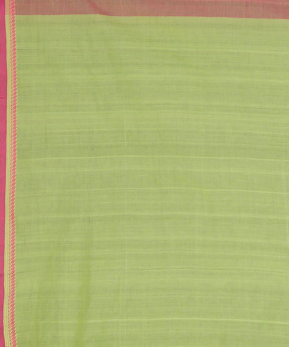 Beige pink cotton handwoven saree