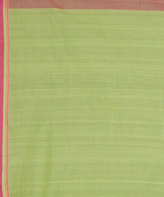 Beige pink cotton handwoven saree