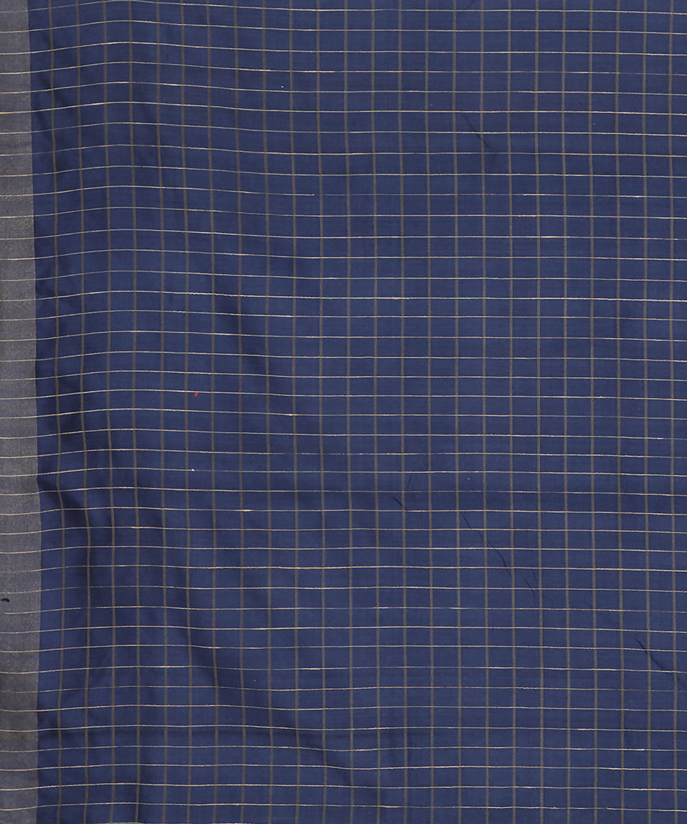 Blue handwoven tussar silk saree