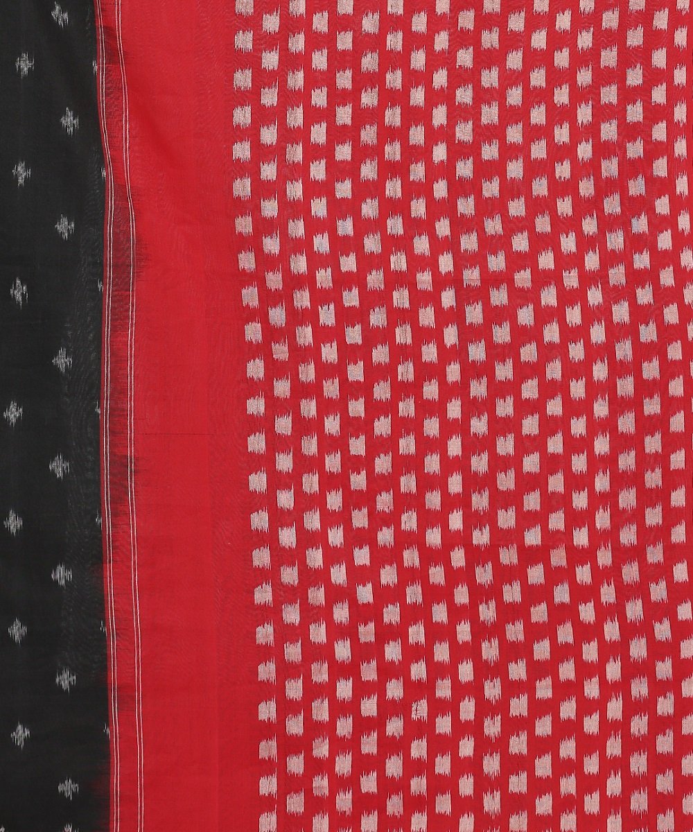 Black ikat cotton saree