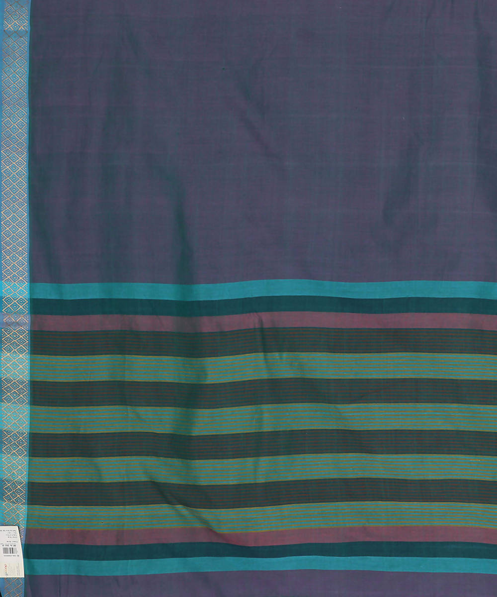 Purple jamdani cotton handwoven saree