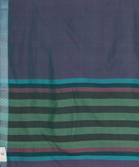 Purple jamdani cotton handwoven saree