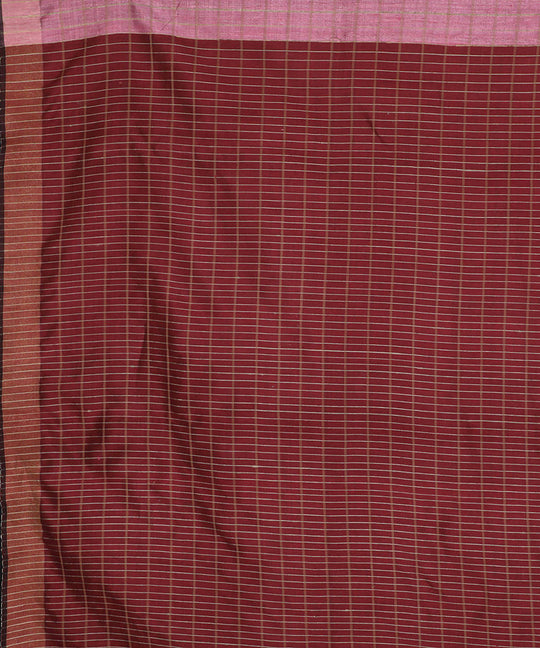 Rose pink handwoven tussar silk saree