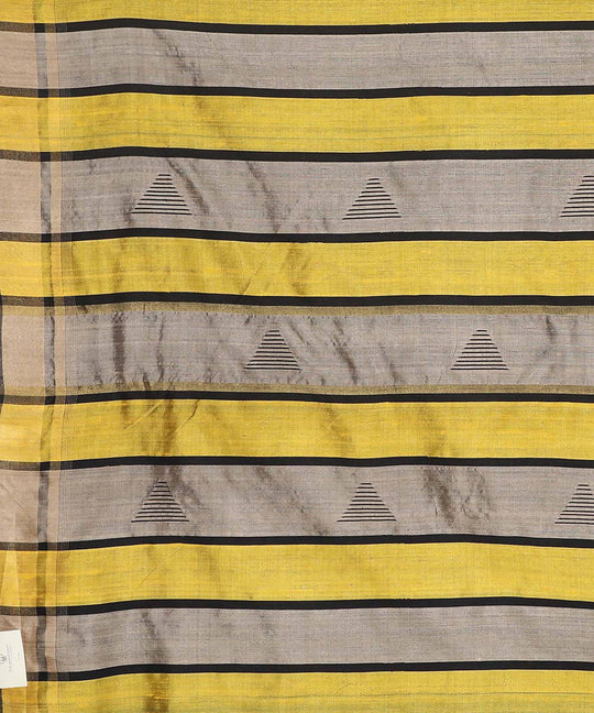 Golden yellow handwoven tussar silk saree